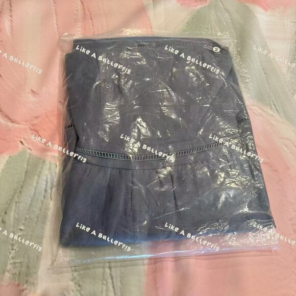 Reformation Everett Linen Dress - Cornflower - Picture 5 of 12